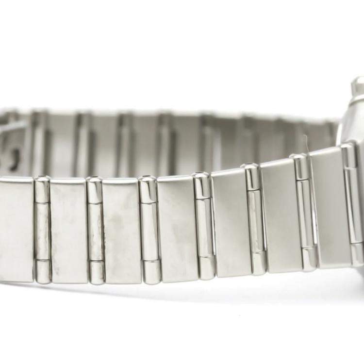 Pre Owned Omega Silver Diamonds Stainless Steel Constellation 1562.36 Quartz Women's Wristwatch 22 MM