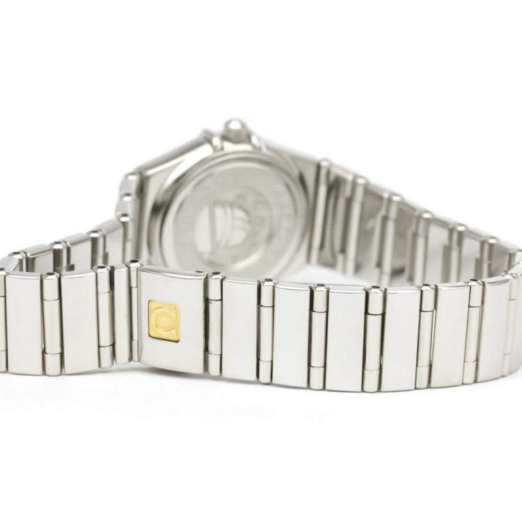 Pre Owned Omega Pink MOP Diamonds Stainless Steel Constellation 1457.78 Women's Wristwatch 22 MM