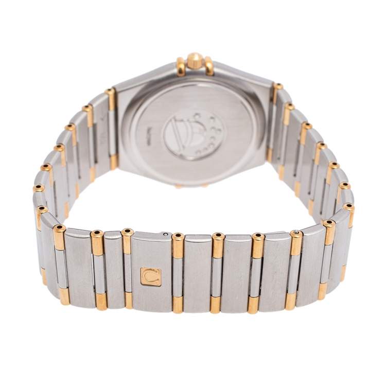 Pre Owned Omega 18K Yellow Gold & Stainless Steel Constellation 1212.10.00 Women's Wristwatch 33.5 mm