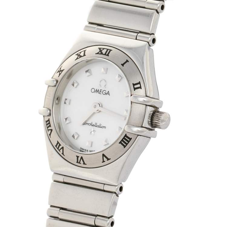 Pre Owned Omega Mother of Pearl Stainless Steel Constellation My Choice 795.1243 Women's Wristwatch 22.5 mm