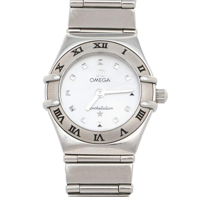 Pre Owned Omega Mother of Pearl Stainless Steel Constellation My Choice 795.1243 Women's Wristwatch 22.5 mm