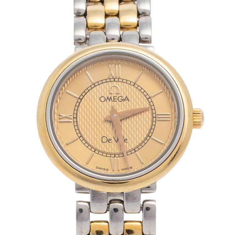 Pre Owned Omega Two-Tone Stainless Steel De Ville Prestige 795.1471 Women's Wristwatch 23 mm