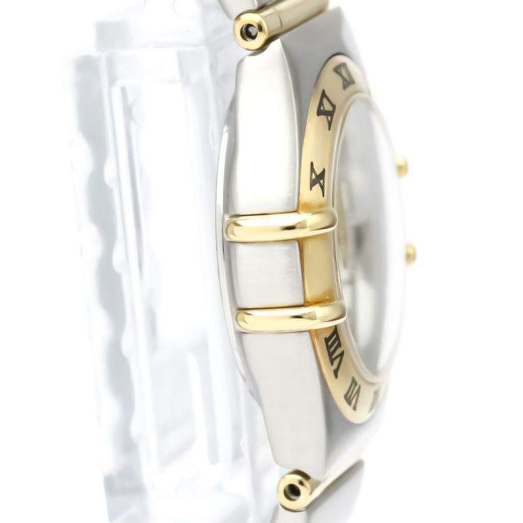 Pre Owned Omega MOP 18k Yellow Gold And Stainless Steel Constellation 1262.75 Women's Wristwatch 22 MM