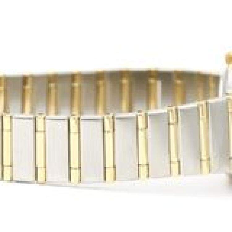 Pre Owned Omega MOP 18k Yellow Gold And Stainless Steel Constellation 1262.75 Women's Wristwatch 22 MM