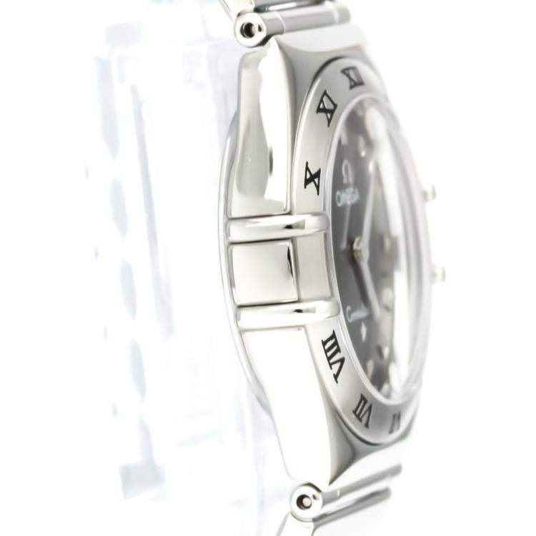 Pre Owned Omega Grey Stainless Steel Constellation My Choice Quartz 1561.51 Women's Wristwatch 22 MM
