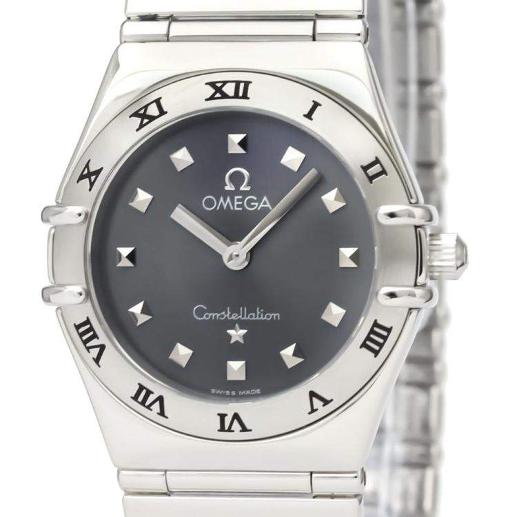 Pre Owned Omega Grey Stainless Steel Constellation My Choice Quartz 1561.51 Women's Wristwatch 22 MM