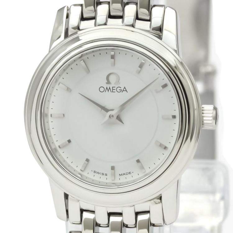 Pre Owned Omega Silver Stainless Steel De Ville Prestige 4570.31 Women's Wristwatch 22 MM