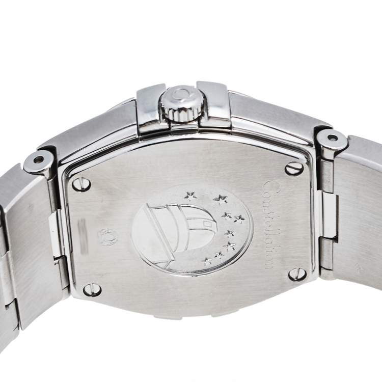 Pre Owned Omega Mother of Pearl Stainless Steel Diamond Constellation 123.10.24.60.55.003 Women's Wristwatch 24 mm