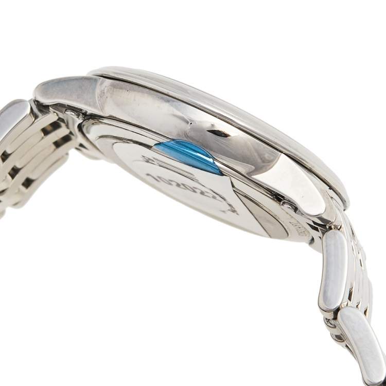 Pre Owned Omega Silver Stainless Steel Diamond Deville Prestige 424.10.27.60.52.002 Women's Wristwatch 27 mm