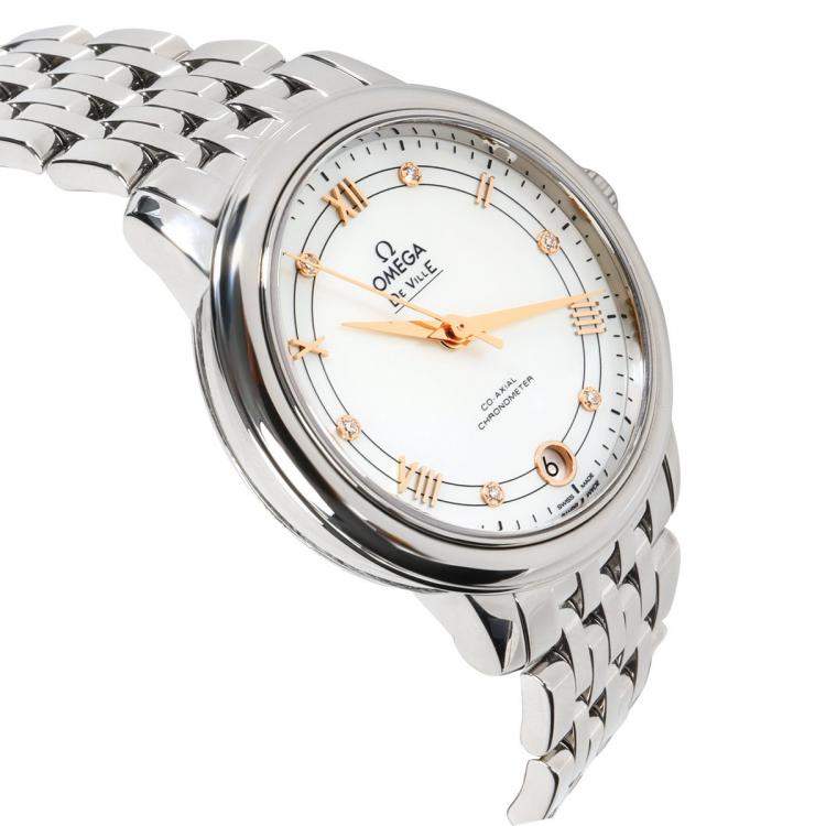 مملوكة مسبقًا Omega Silver Stainless Steel DeVille 424.10.33.20.52.001 Women's Wristwatch 32 MM