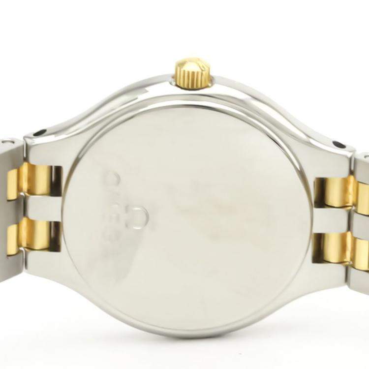 Pre Owned Omega Silver Gold Tone Stainless Steel De Ville Quartz Women's Wristwatch 23 MM