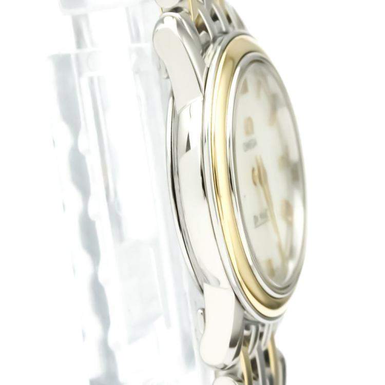 مملوكة مسبقًا Omega MOP 18K Yellow Gold And Stainless Steel De Ville Prestige 4370.71 Women's Wristwatch 22 MM