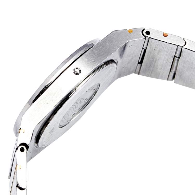 مملوكة مسبقًا Omega Black 18k Yellow Gold Stainless Steel Constellation 795.0816 Women's Wristwatch 26 mm