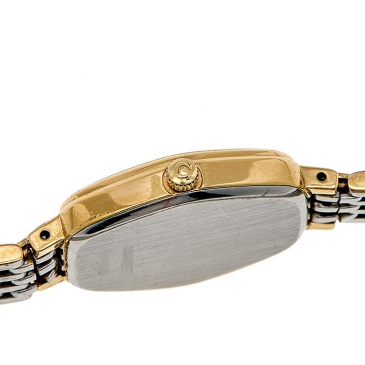 Pre Owned Omega Champagne Gold Plated Stainless Steel Vintage De Ville 791.0881 Women's Wristwatch 18 mm