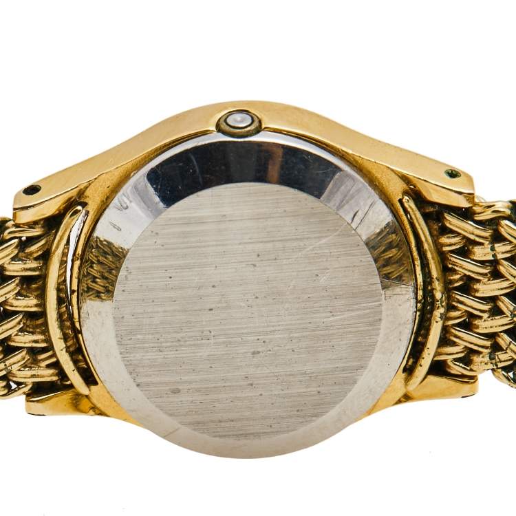 Pre Owned Omega Champagne Gold Plated Vintage De Ville 591.0022 Women's Wristwatch 23 mm