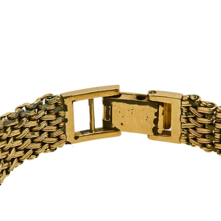 Pre Owned Omega Champagne Gold Plated Vintage De Ville 591.0022 Women's Wristwatch 23 mm