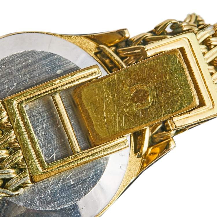 Pre Owned Omega Champagne Gold Plated Vintage De Ville 591.0022 Women's Wristwatch 23 mm