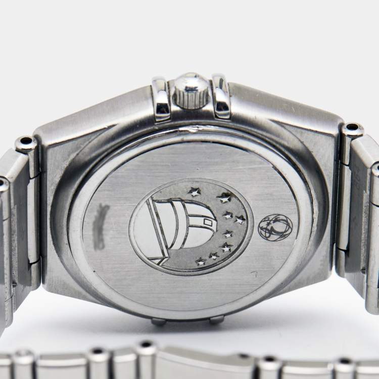Pre Owned Omega Blue Stainless Steel Constellation 795.1201 Women's Wristwatch 25 mm 