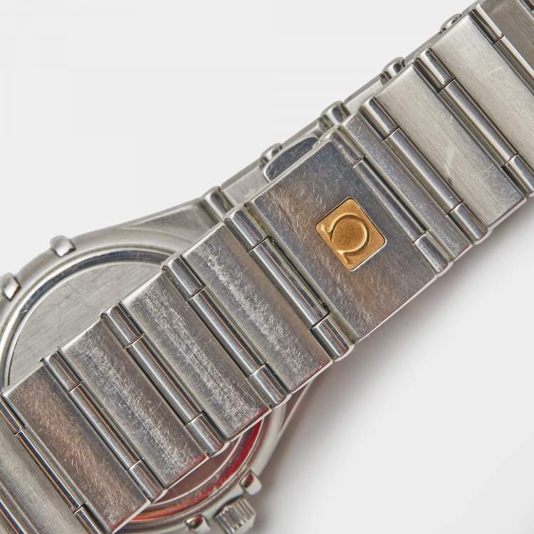 Pre Owned Omega Blue Stainless Steel Constellation 795.1201 Women's Wristwatch 25 mm 
