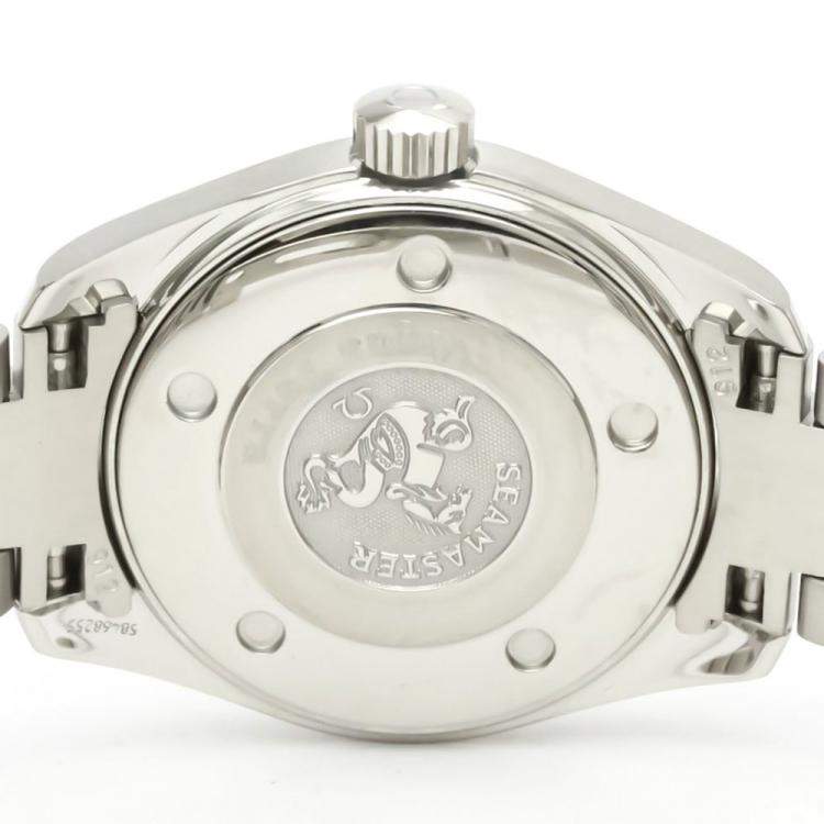 Pre Owned Omega Blue Stainless Steel Seamaster Aqua Terra 2577.80 Quartz Women's Wristwatch 29 mm