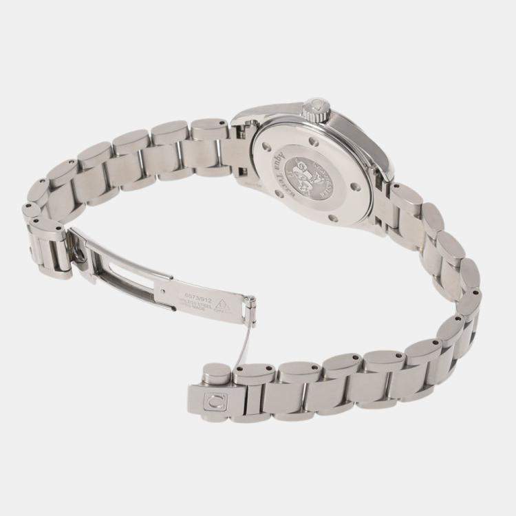 Pre Owned Omega Red Stainless Steel Seamaster Aqua Terra 2577.60 Quartz Women's Wristwatch 28 mm
