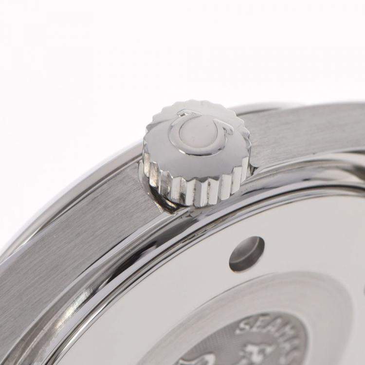 Pre Owned Omega Red Stainless Steel Seamaster Aqua Terra 2577.60 Quartz Women's Wristwatch 28 mm