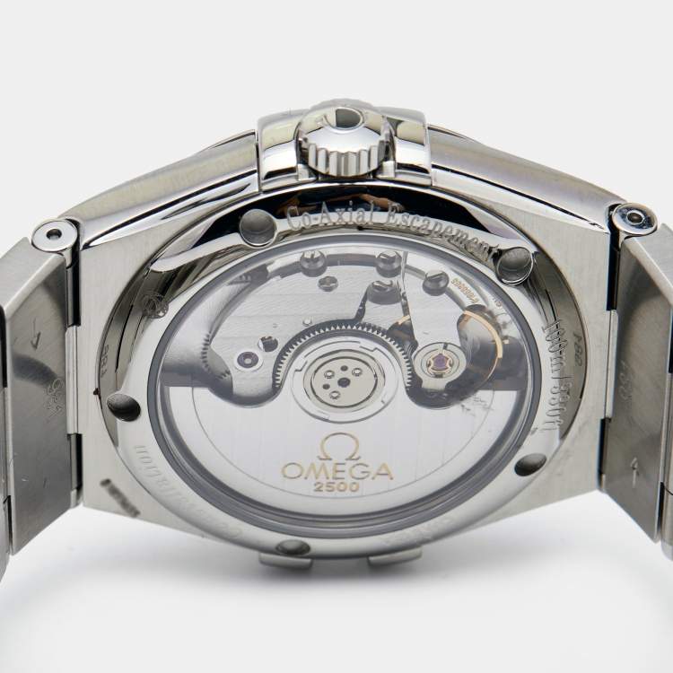 Pre Owned Omega Silver Stainless Steel Diamond Constellation 123.15.35.20.52.001 Women's Wristwatch 35 mm