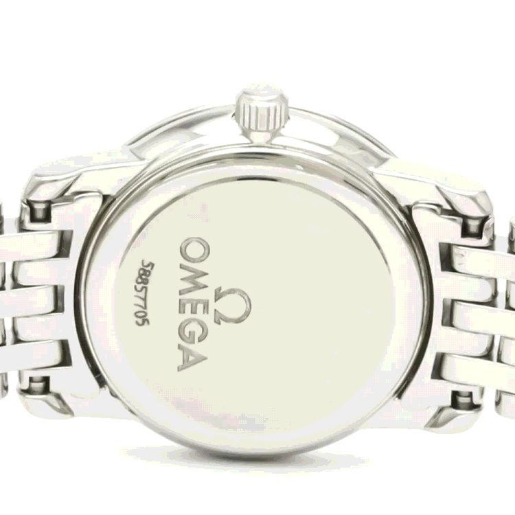 Pre Owned Omega Black Stainless Steel De Ville 4570.50 Quartz Women's Wristwatch 22 mm