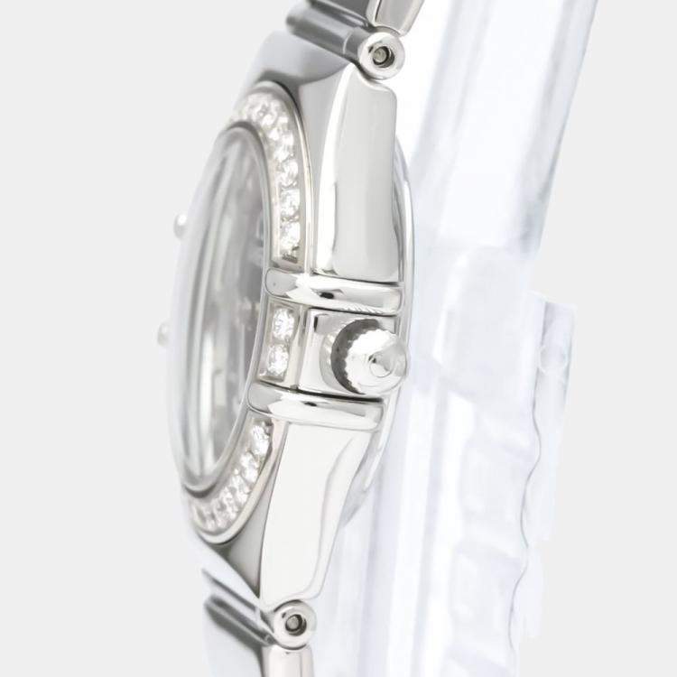 Pre Owned Omega Black Stainless Steel Constellation 1465.51 Quartz Women's Wristwatch 22 mm