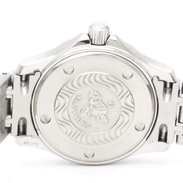 Pre Owned Omega Blue Stainless Steel Seamaster Professional 2583.80 Quartz Women's Wristwatch 29 mm