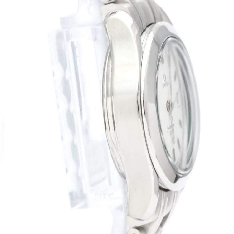 مملوكة مسبقًا Omega White Stainless Steel Seamaster 2581.21 Quartz Women's Wristwatch 26 mm