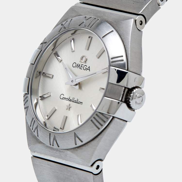 Pre Owned Omega Silver Stainless Steel Constellation 123.10.27.60.02.001 Women's Wristwatch 27 mm