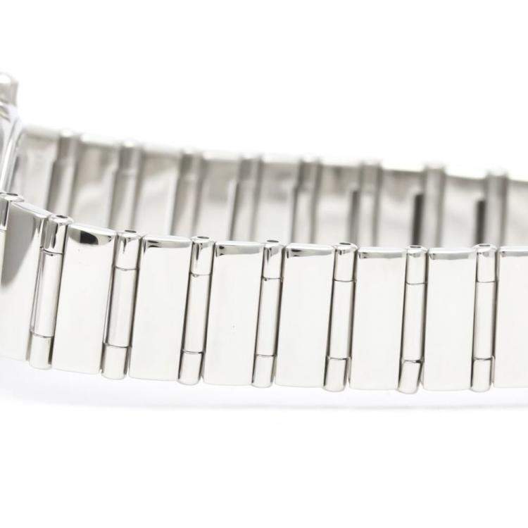 Pre Owned Omega White Shell Stainless Steel Constellation 1465.71 Quartz Women's Wristwatch 22 mm
