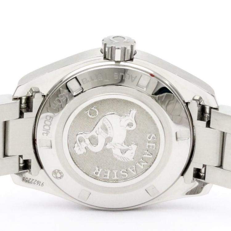 Pre Owned Omega Silver Stainless Steel Seamaster Aqua Terra 231.10.30.61.02.001 Quartz Women's Wristwatch 30 mm