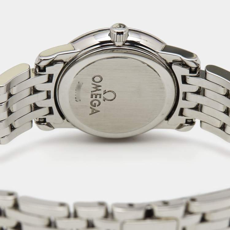 Pre Owned Omega Black Stainless Steel De Ville 4570.50.00 Quartz Women's Wristwatch 22 mm