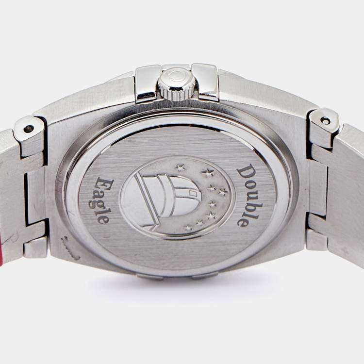 Pre Owned Omega MOP Diamonds Stainless Steel Constellation 123.15.24.60.05.001 Women's Wristwatch 24 mm