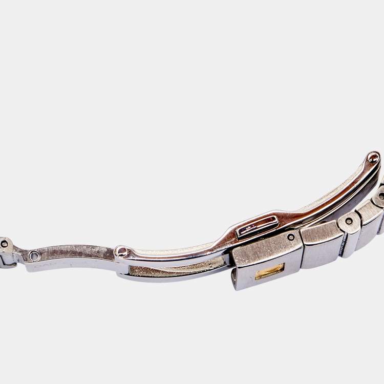 Pre Owned Omega MOP Diamonds Stainless Steel Constellation 123.15.24.60.05.001 Women's Wristwatch 24 mm