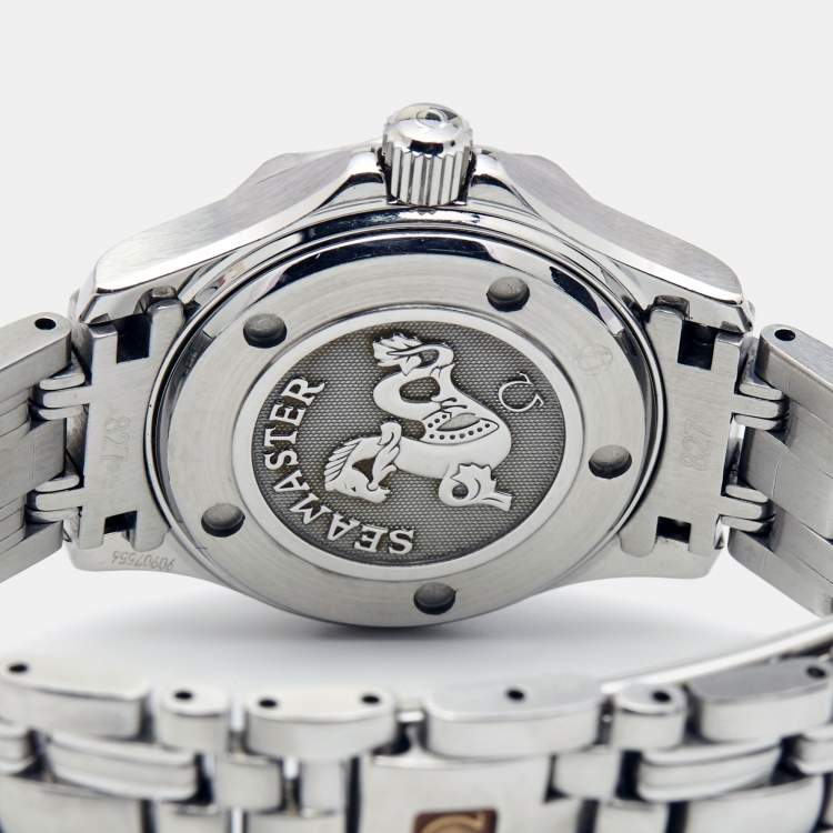 Pre Owned Omega Black Stainless Steel Seamaster 212.30.28.61.01.001 Women's Wristwatch 28 mm