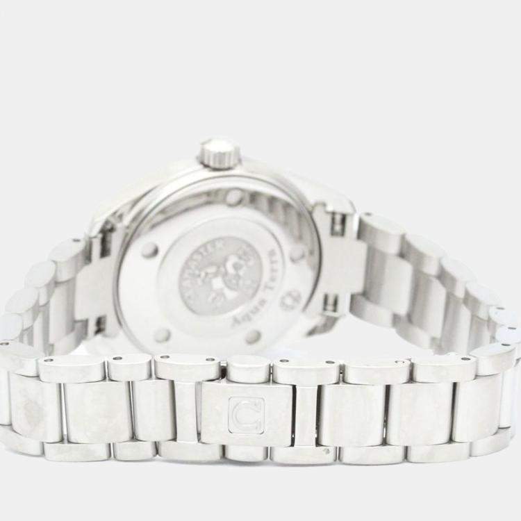 Pre Owned Omega Silver Stainless Steel Seamaster Aqua Terra 2577.30 Women's Wristwatch 29 mm