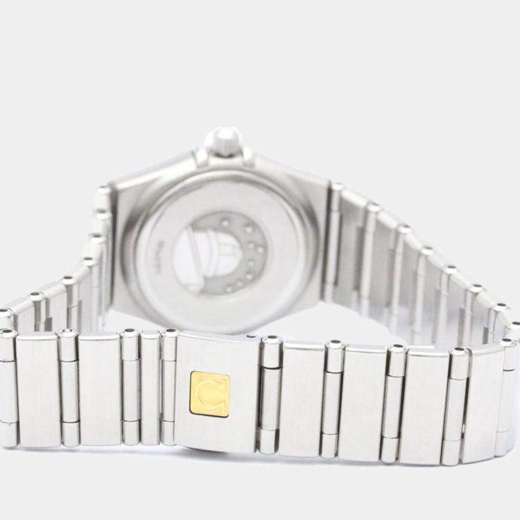 Pre Owned Omega MOP Diamonds Stainless Steel Constellation 1567.76 Quartz Women's Wristwatch 22 mm