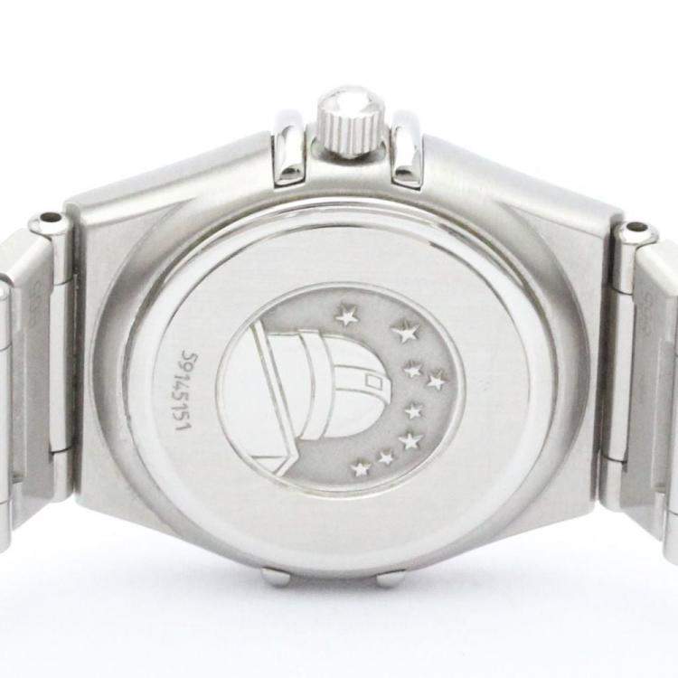 Pre Owned Omega MOP Diamonds Stainless Steel Constellation 1567.76 Quartz Women's Wristwatch 22 mm