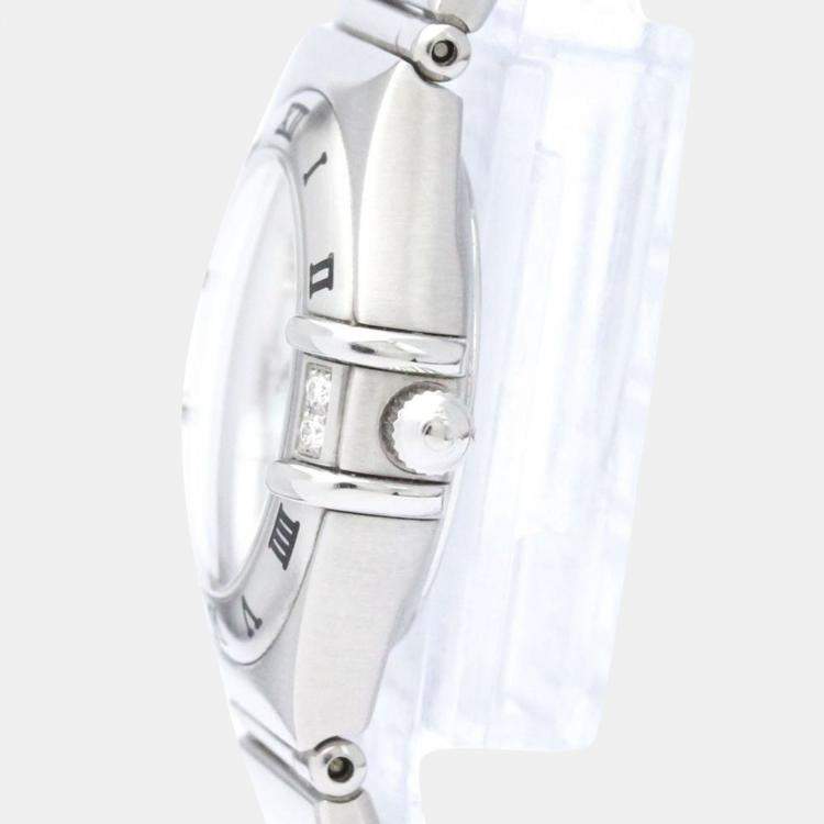 Pre Owned Omega MOP Diamonds Stainless Steel Constellation 1567.76 Quartz Women's Wristwatch 22 mm