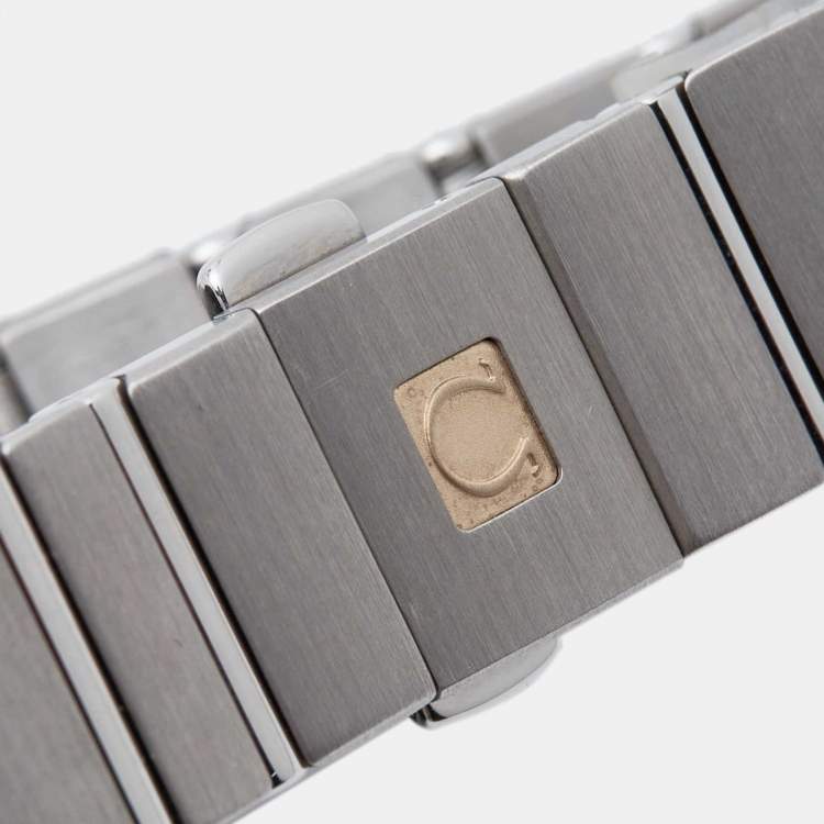 Pre Owned Omega Silver Stainless Steel Constellation 123.10.24.60.02.001 Women's Wristwatch 24 mm