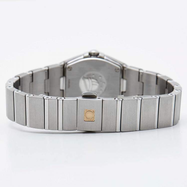 Pre Owned Omega Silver Stainless Steel Constellation 123.10.24.60.02.001 Women's Wristwatch 24 mm