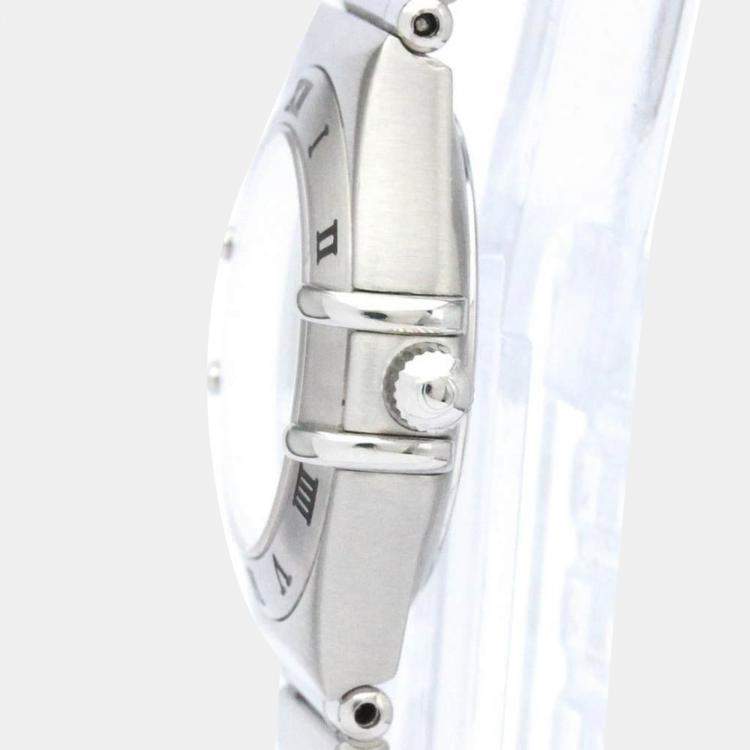 Pre Owned Omega Pink Stainless Steel Constellation 1562.62 Women's Wristwatch 22 mm