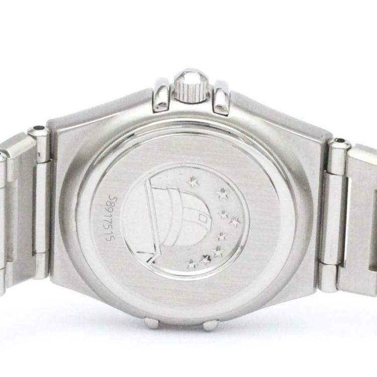 Pre Owned Omega Pink Stainless Steel Constellation 1562.62 Women's Wristwatch 22 mm