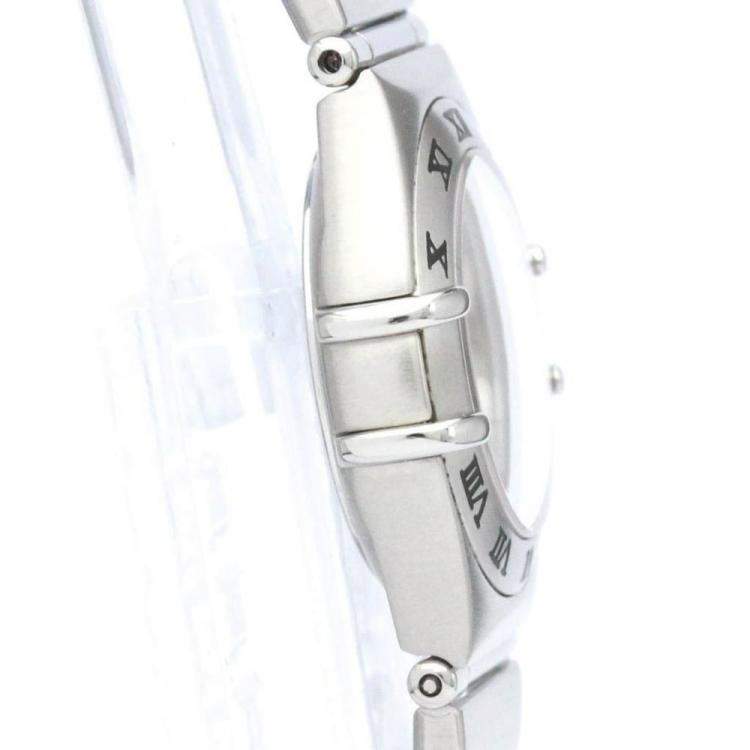 Pre Owned Omega Pink Stainless Steel Constellation 1562.62 Women's Wristwatch 22 mm