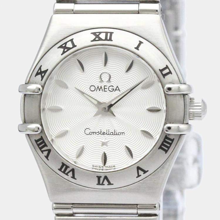 Pre Owned Omega Silver Stainless Steel Constellation 1562.31 Quartz Women's Wristwatch 22 mm