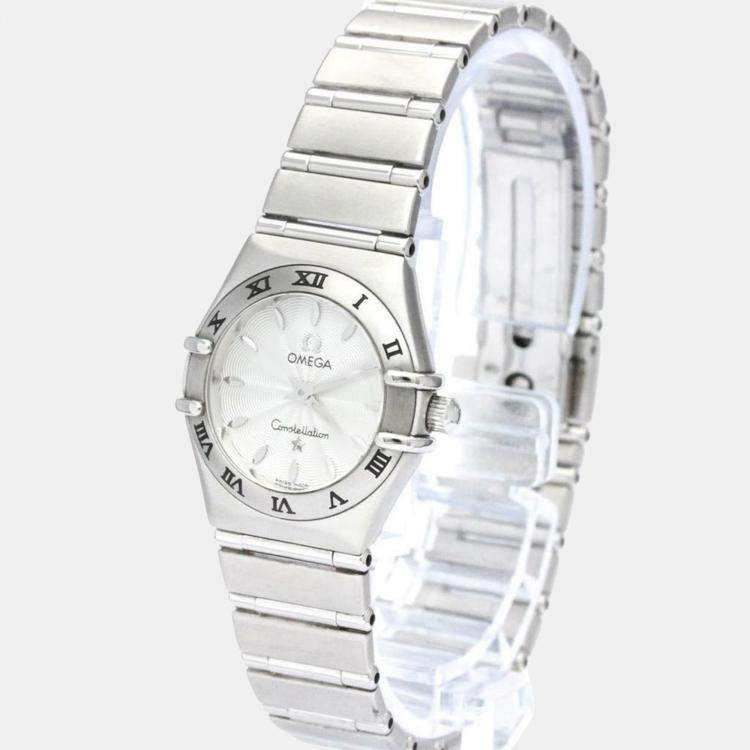 Pre Owned Omega Silver Stainless Steel Constellation 1562.31 Quartz Women's Wristwatch 22 mm