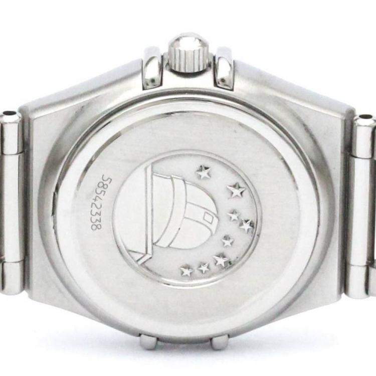 Pre Owned Omega Silver Stainless Steel Constellation 1562.31 Quartz Women's Wristwatch 22 mm